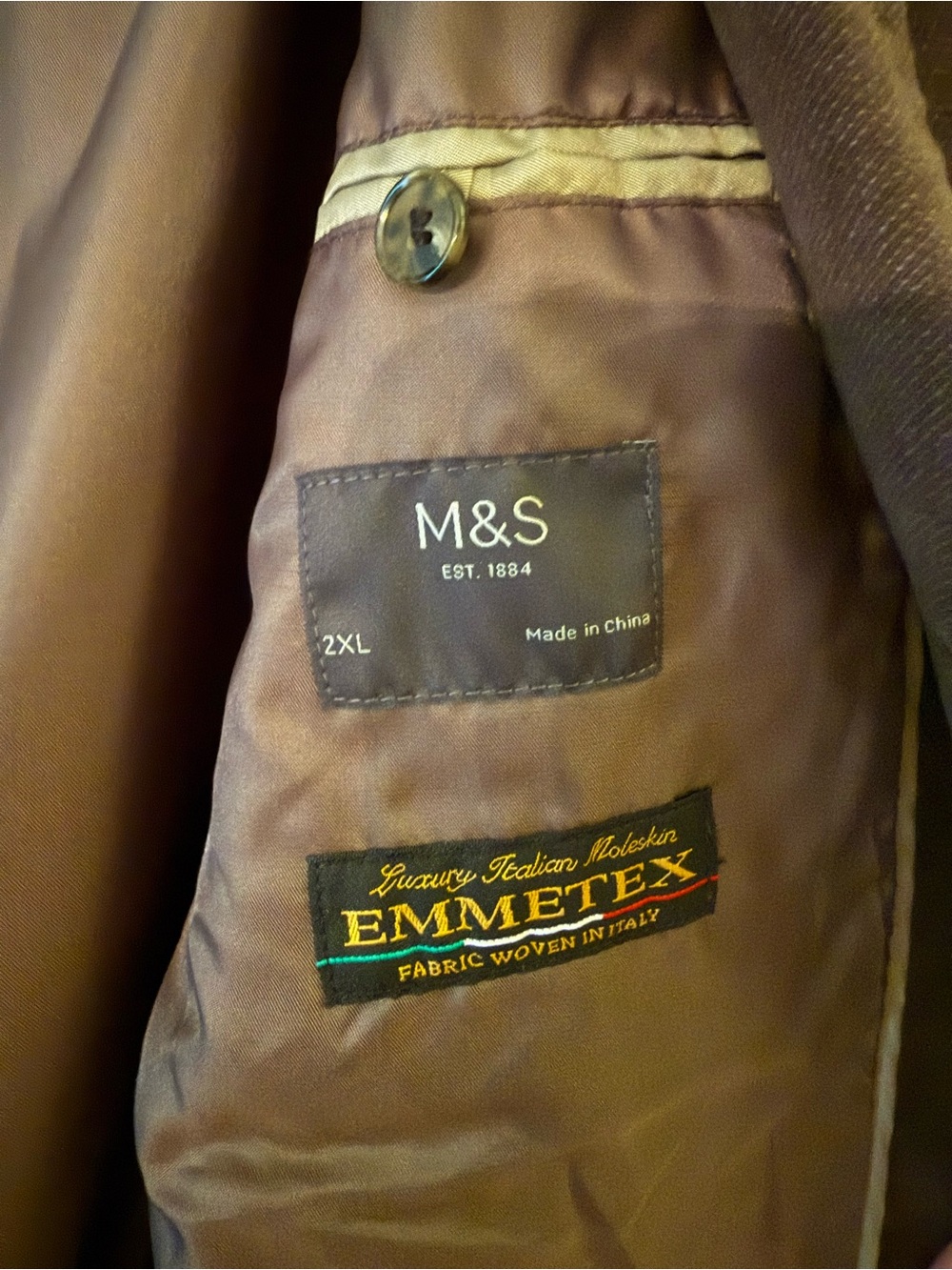 Marks & Spencer Brown Single-Breasted Pea Coat - Picture 2 of 5